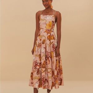 FARM Rio Backless Dress with Nautical Print